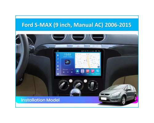 Штатная магнитола FORS.auto FS 2 PRO для Ford S-MAX (2+32Gb, 9", Manual AC) 2006-2015