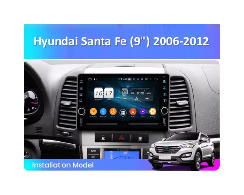 Штатная магнитола FORS.auto K100 для Hyundai Santa Fe (1+16Gb, 8") 2006-2012