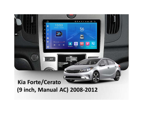 Штатная магнитола FORS.auto FS 1 LITE для Kia Forte/Cerato (1+32Gb, 9", Auto AC) 2008-2012