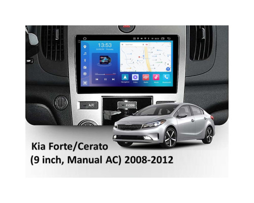 Штатная магнитола FORS.auto FS 4 PRO для Kia Forte/Cerato (4+64Gb, 9", Auto AC) 2008-2012