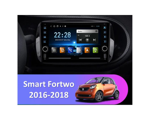 Штатная магнитола FORS.auto K100 для Smart Fortwo (1+16Gb, 8") 2016-2018