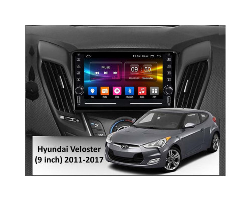 Штатная магнитола FORS.auto K100 для Hyundai Veloster (1+16Gb, 8") 2011-2017