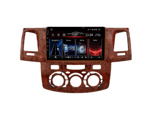 Штатная магнитола FORS.auto FS 1 LITE для Toyota Fortuner/Vigo/Hilux (1+32Gb, 9", Manual AC, wooden) 2007-2014