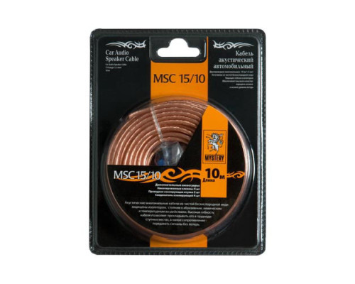 Акустичний кабель+клеми для обтиску MSC -15/10, 10 м у блістері, 15 Ga, 2х1, 5 мм