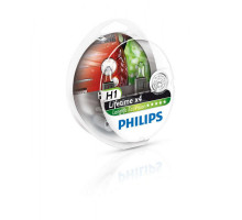 Лампа галогенна Philips H1 LongLife EcoVision, 2шт/блістер 12258LLECOS2
