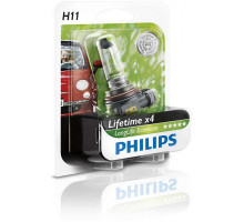 Лампа галогенна Philips H11 LongLife EcoVision, 1шт/блістер 12362LLECOB1