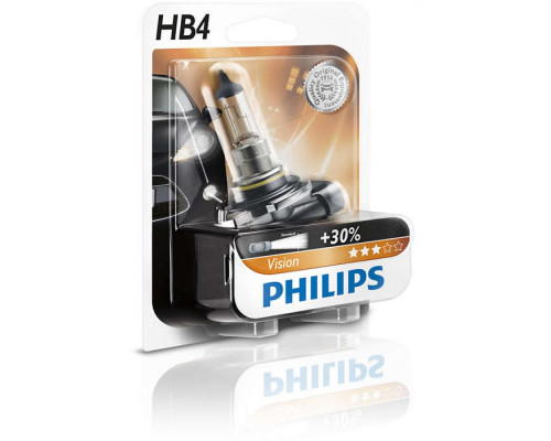 Лампа галогенна Philips HB4 Vision, 3200K, 1шт/блістер 9006PRB1