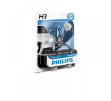 Лампа галогенна Philips H3 WhiteVision +60%, 3700K, 1шт/блістер 12336WHVB1