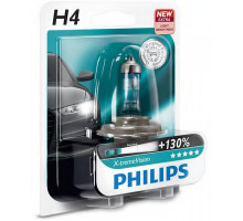 Лампа галогенна Philips H4 X-treme VISION +130%, 1шт/блістер 12342XV+B1