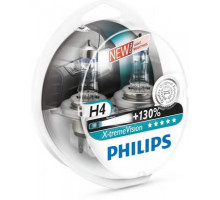 Лампа галогенна Philips H4 X-treme VISION +130%, 2шт/блістер 12342XV+S2