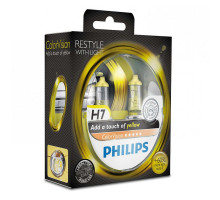Лампа галогенна Philips H7 ColorVision Yellow, 3350K, 2шт/блістер 12972CVPYS2