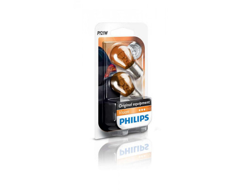 Лампа розжарювання Philips PY21W, 2шт/блістер 12496NAB2