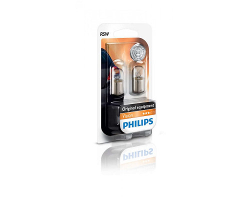 Лампа розжарювання Philips R5W, 2шт/блістер 12821B2
