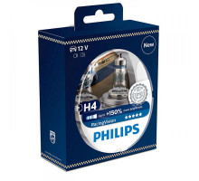 Лампа галогенна Philips H4 RACING VISION +150%, 2 шт блістер 12342RVS2