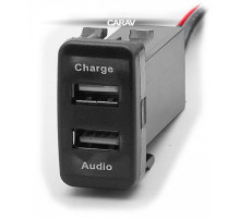Роз'єм USB в штатну заглушку Carav 17-103 Toyota/Lexus / 2 порти: аудіо + зарядний пристрій