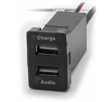 Роз'єм USB в штатну заглушку Carav 17-104 Toyota/Lexus / 2 порти: аудіо + зарядний пристрій
