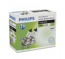 Лампа галогенна Philips H4 LongLife EcoVision 12342ELC2 2шт/картон