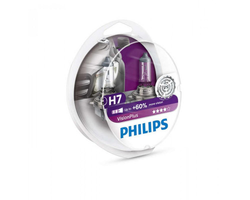 Лампа галогенна Philips H7 Vision Plus 2шт блістер 12972VPS2