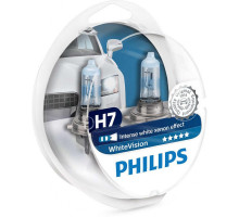 Лампа галогенна Philips H7 WhiteVISION +60% 3700К 2шт/блістер 12972WHVSM