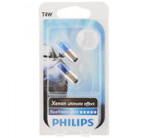 Лампа розжарювання Philips T4W BlueVision, 2шт/блістер 12929BVB2