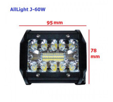 Світлодіодна фара далекого світла AllLight J-60W 20 chip EPISTAR 9-30V