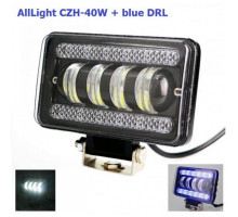 Світлодіодна фара ближнього світла AllLight CZH-40W + blue DRL