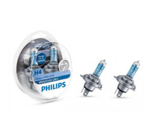 Лампа галогенна Philips H4 WhiteVision +60%, 4300K, 2шт/блістер 12342WVUSM