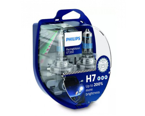 Лампа галогенна Philips H7 RacingVision GT200 +200% 55W 12V 12972RGTS2 (2 шт)