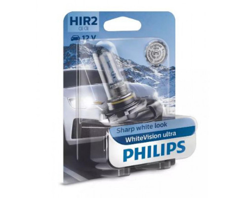 Лампа галогенна Philips HIR2 WhiteVision ultra +60% 12V (3700K) B1 9012WVUB1