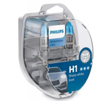 Лампа галогенна Philips H1 WhiteVisionULTRA +60% 55W 12V 3700K 12258WHVSM