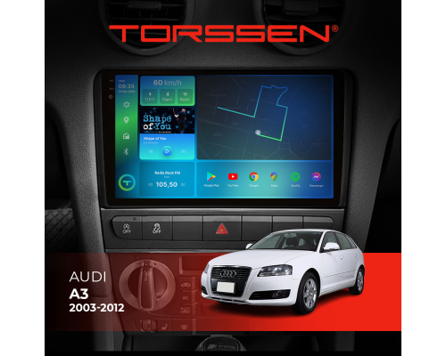 Штатная магнитола Torssen 2K Audi A3 03-12 F9464 4G Carplay DSP