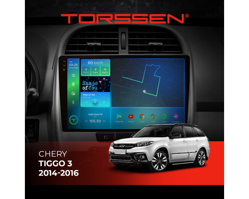 Штатна магнітола Torssen 2K Chery Tiggo 3 14-16 F10432 4G Carplay DSP