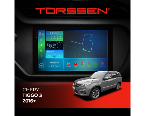 Штатная магнитола Torssen 2K Chery Tiggo 3 16+ F9464 4G Carplay DSP