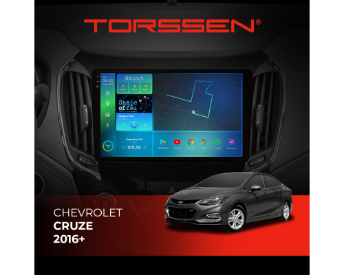 Штатная магнитола Torssen 2K Chevrolet Cruze 16+ F9432 4G Carplay DSP