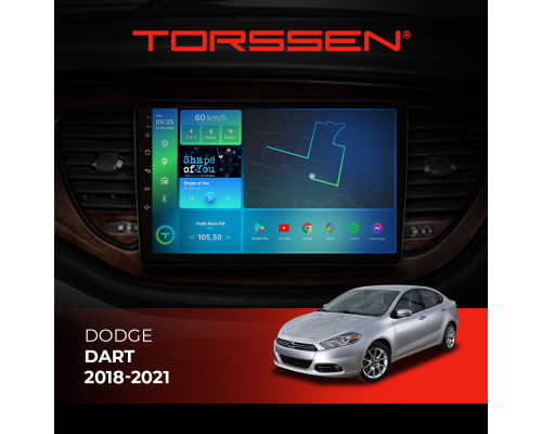 Штатная магнитола Torssen Dodge Dart 2018-2021 F96128 4G Carplay DSP