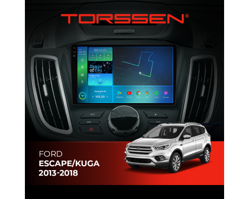 Штатна магнітола  Torssen 2K Ford Escape/Kuga 13-18 LOW END F9464 4G Carplay DSP