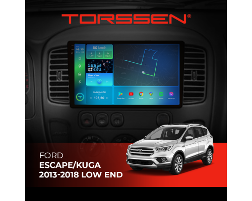 Штатная магнитола Torssen 2K Ford Escape/Kuga 13-18 LOW END FL9 4+64Gb 4G Carplay DSP