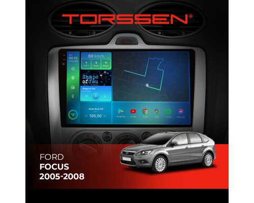 Штатная магнитола Torssen 2K Ford Focus 05-08 F9332 4G Carplay DSP