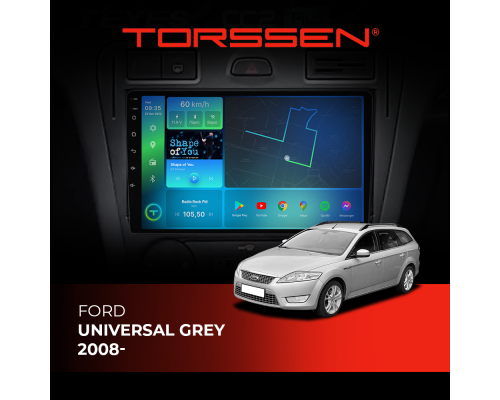 Штатная магнитола Torssen Ford Universal grey 2008- F7232 4G Carplay DSP