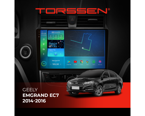 Штатная магнитола Torssen 2K Geely Emgrand EC7 2014-2016, Emgrand 7 2016+ FL9 4+64Gb 4G Carplay DSP