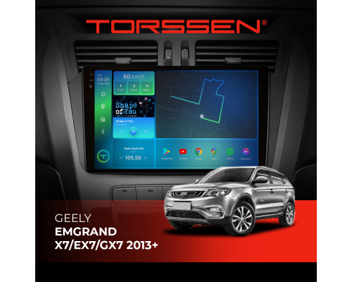 Штатная магнитола Torssen 2K Geely Emgrand X7/EX7/GX7 2013+ FL9 4+64Gb 4G Carplay DSP