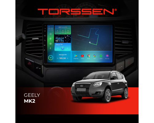 Штатная магнитола Torssen Geely MK2 F96128 4G Carplay DSP