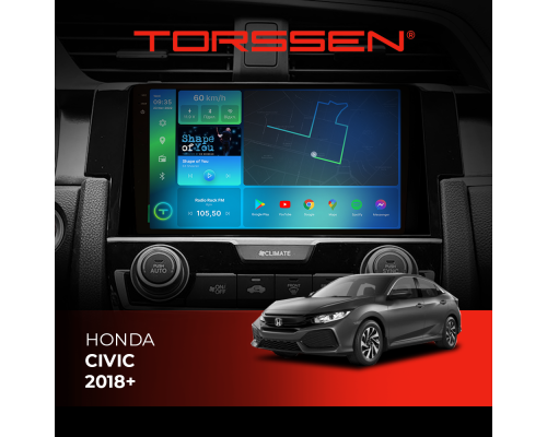 Штатная магнитола Torssen 2K Honda Civic 18+ FL9 4+64Gb 4G Carplay DSP