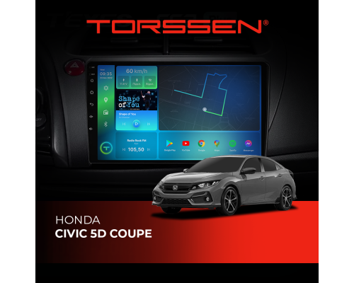 Штатная магнитола Torssen Honda Civic 5D Coupe F9464 4G Carplay DSP