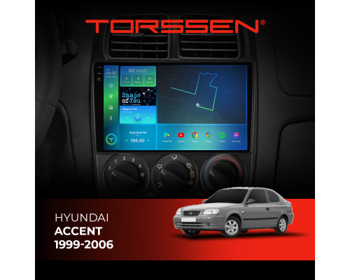 Штатная магнитола Torssen 2K Hyundai Accent 1999-2006 FL9 4+64Gb 4G Carplay DSP