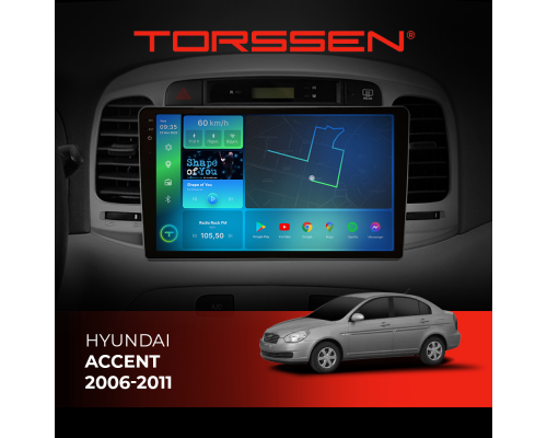 Штатная магнитола Torssen 2K Hyundai Accent 2006-2011 FL9 4+64Gb 4G Carplay DSP