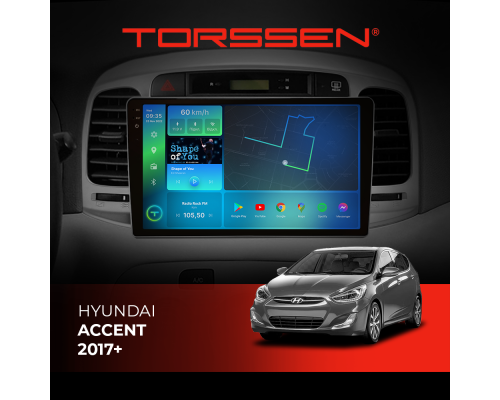 Штатная магнитола Torssen 2K Hyundai Accent 2017+  FL9 4+64Gb 4G Carplay DSP