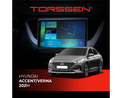 Штатная магнитола Torssen 2K Hyundai Accent/Verna 2021+ FL9 4+64Gb 4G Carplay DSP