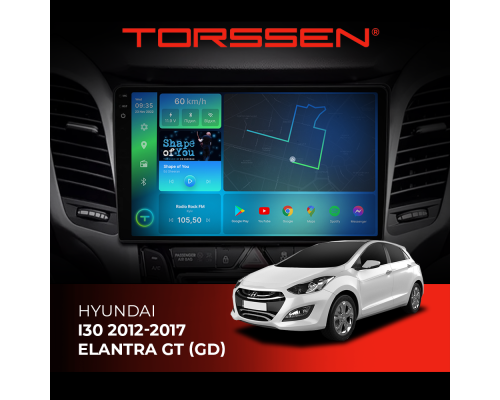 Штатная магнитола Torssen 2K Hyundai I30 12-17/Elantra GT (GD) FL9 4+64Gb 4G Carplay DSP