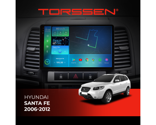 Штатная магнитола Torssen 2K Hyundai Santa Fe 2006-2012  FL9 4+64Gb 4G Carplay DSP